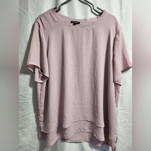 Hilary Radley Light Pink Short Sleeve Top